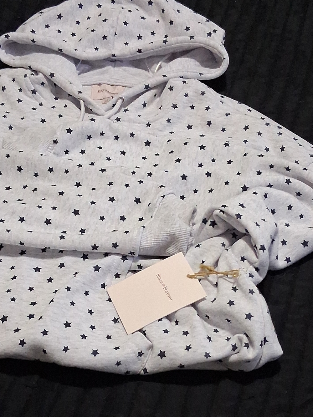 Balloon Light Gray Star Print Hoodie - Blue Stars